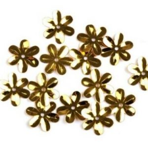100 x 15mm Daisy Flowers  - Gold