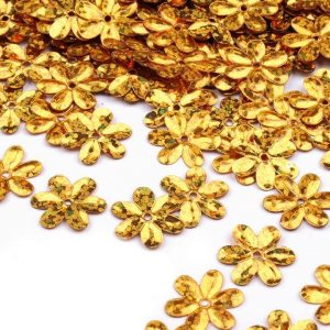 100 x 15mm Daisy Flowers  - Laser Gold