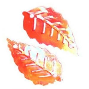 100 x  1.3x2.5cm Leaves - Red AB