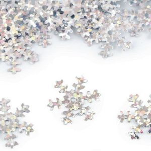 100 x 19mm  Snowflakes  - Laser Silver