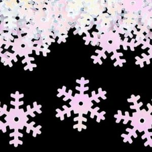 100 x 19mm  Snowflakes - White AB
