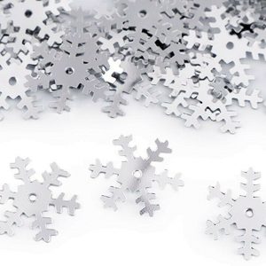 100 x 19mm  Snowflakes - Silver