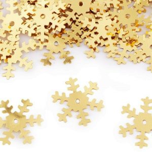100 x 19mm  Snowflakes - Gold