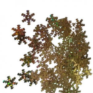 100 x 12mm Snowflakes - Laser Gold