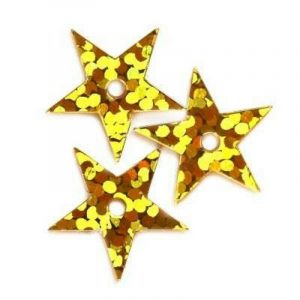 300 x 1.2cm Stars - Laser Gold