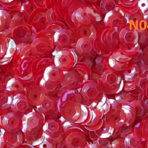 300 x 6mm Cup Round Loose Sequins - Red AB - N04