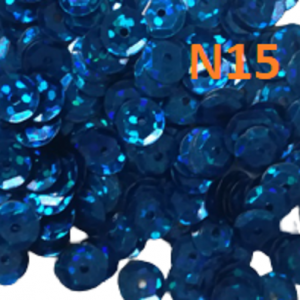 300 x 6mm Cup Round Loose Sequins - Laser Blue - N15