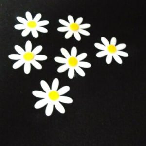 Felt Flower Embellishments, Daisy, Die Cuts, Toppers, Appliques - White