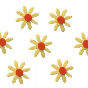 Felt Flower Embellishments, Daisy, Die Cuts, Toppers, Appliques - L. Yellow