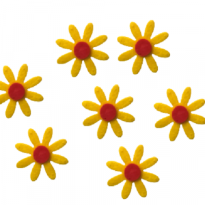 Felt Flower Embellishments, Daisy, Die Cuts, Toppers, Appliques - Yellow