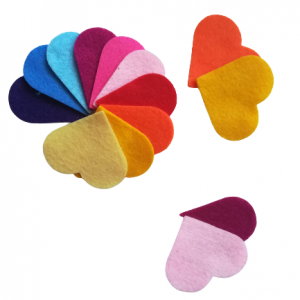 5 x 5.5cm - felt Hearts, die cuts , card making, scrapbooking