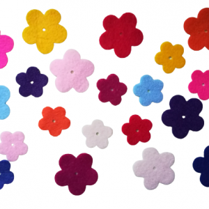 20 x Rainbow felt flowers, toppers, embellishments, card making
