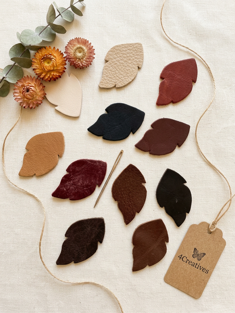 leather leaves die cuts 5cm