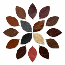leather leaves die cuts 6cm | genuine leather | mixed colours | uk craft supply
