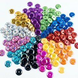 6mm Cup Round Sequins – Mixed Pack (20 Colours)